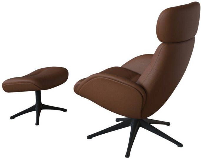 FLEXLUX Relaxfauteuil Relaxchairs Elegant Eersteklas comfort rug- en hoofdsteunverstelling draaibaar zwarte voet - Foto 4