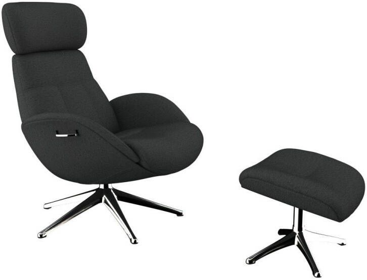 FLEXLUX Relaxfauteuil Relaxchairs Elegant Eersteklas comfort rug- en hoofdsteunverstelling draaibaar aluminium voet - Foto 3