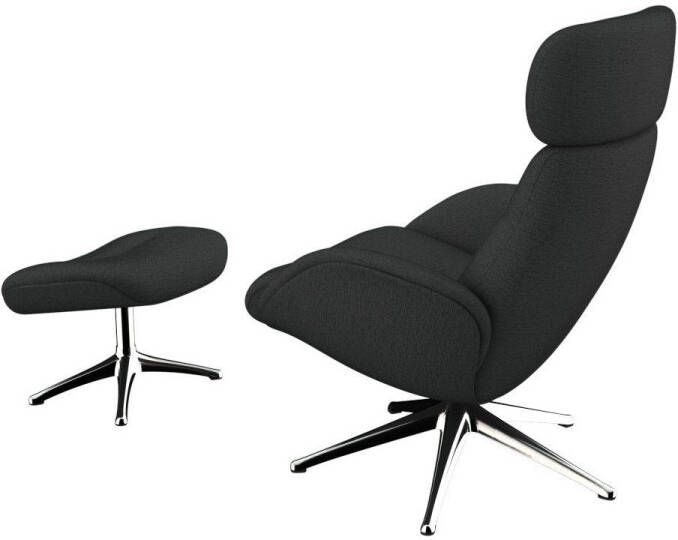 FLEXLUX Relaxfauteuil Relaxchairs Elegant Eersteklas comfort rug- en hoofdsteunverstelling draaibaar aluminium voet - Foto 4