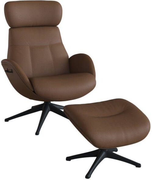 FLEXLUX Relaxfauteuil Relaxchairs Elegant Eersteklas comfort rug- en hoofdsteunverstelling draaibaar zwarte voet - Foto 5