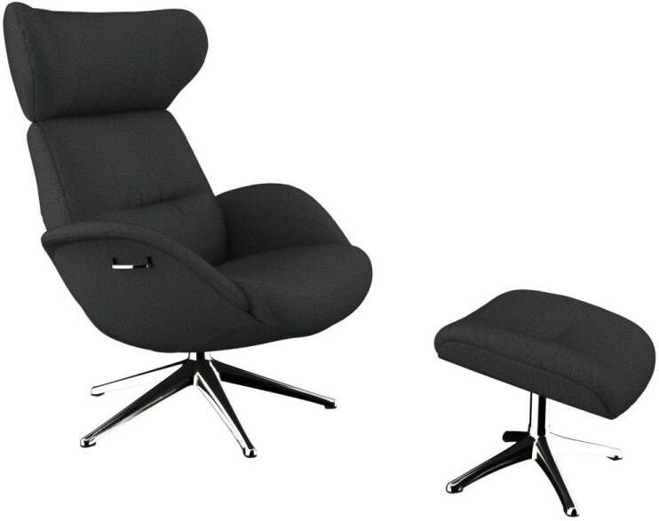 FLEXLUX Relaxfauteuil Relaxchairs More Eersteklas comfort rug- en hoofdsteunverstelling draaibaar aluminium voet - Foto 3