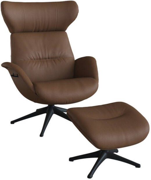 FLEXLUX Relaxfauteuil Relaxchairs More Eersteklas comfort rug- en hoofdsteunverstelling draaibaar zwarte voet - Foto 4