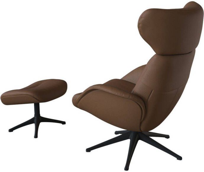 FLEXLUX Relaxfauteuil Relaxchairs More Eersteklas comfort rug- en hoofdsteunverstelling draaibaar zwarte voet - Foto 3