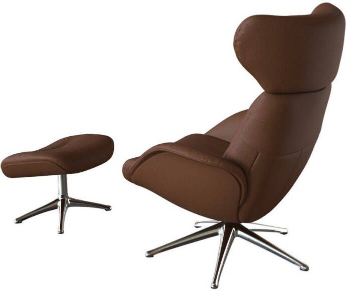 FLEXLUX Relaxfauteuil Relaxchairs More Eersteklas comfort rug- en hoofdsteunverstelling draaibaar aluminium voet - Foto 3