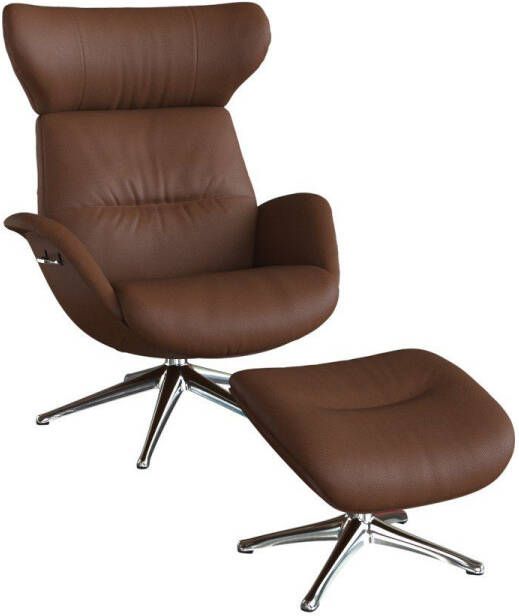 FLEXLUX Relaxfauteuil Relaxchairs More Eersteklas comfort rug- en hoofdsteunverstelling draaibaar aluminium voet - Foto 4