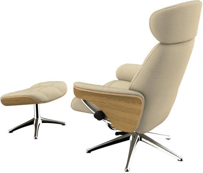 FLEXLUX Relaxfauteuil Relaxchairs Skagen Relaxfunctie & verstelling van hoofdsteun en rugleuning armleuningen Eiken aluminium voet M - Foto 4