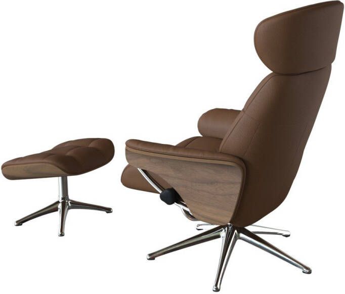 FLEXLUX Relaxfauteuil Relaxchairs Skagen Relaxfunctie & verstelling van hoofdsteun en rugleuning armleuningen Walnoot aluminium voet M - Foto 4