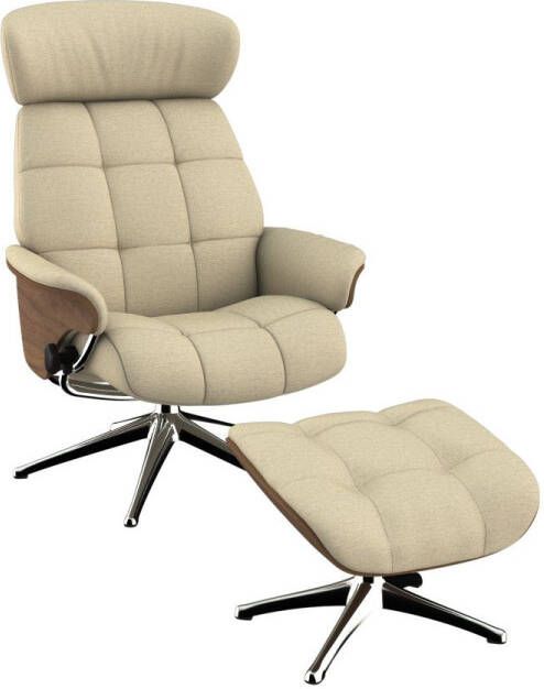 FLEXLUX Relaxfauteuil Relaxchairs Skagen Relaxfunctie & verstelling van hoofdsteun en rugleuning armleuningen Walnoot aluminium voet M - Foto 5