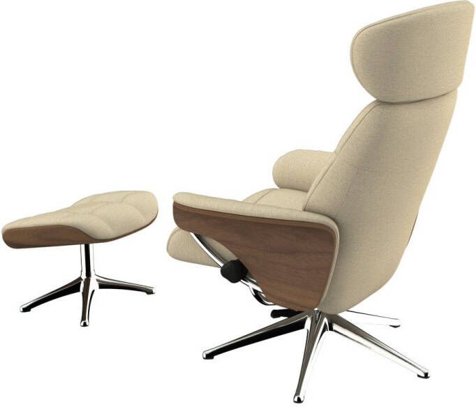 FLEXLUX Relaxfauteuil Relaxchairs Skagen Relaxfunctie & verstelling van hoofdsteun en rugleuning armleuningen Walnoot aluminium voet M - Foto 4