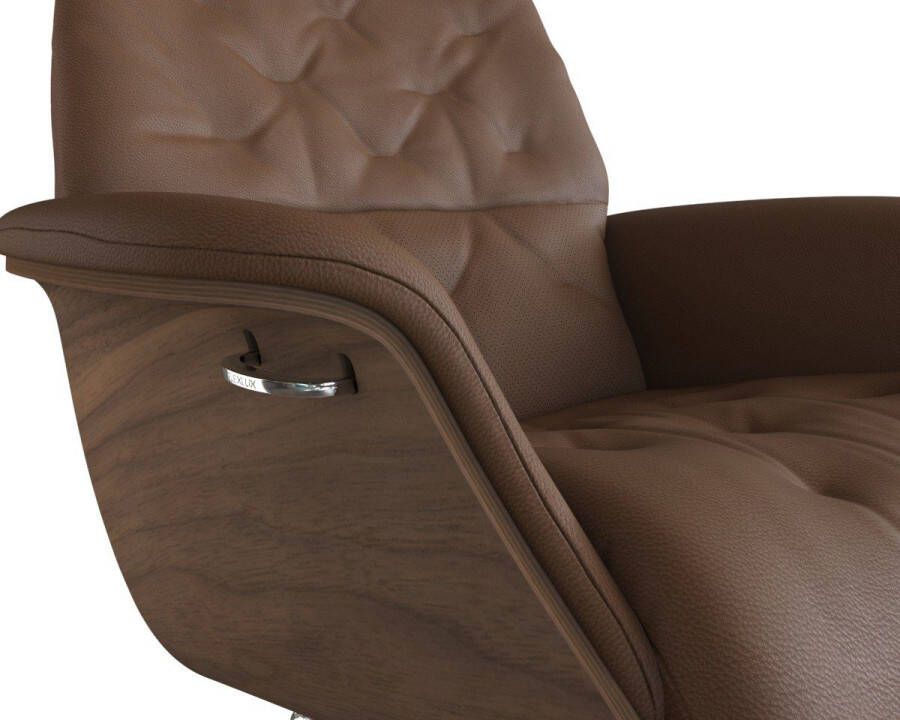 FLEXLUX Relaxfauteuil Relaxchairs Volden Rugleuning & hoofdsteun verstelbaar draaibaar armleuningen Walnoot aluminium voet M - Foto 2