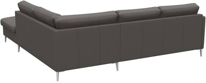 FLEXLUX Hoekbank Fiore L-vorm smalle armleuningen aluminiumkleurige voeten b d 234 225 cm koudschuim in de zitplaats - Foto 4
