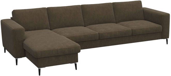 FLEXLUX Hoekbank Fiore L-vorm brede armleuningen koudschuim poten aluminium + zwart - Foto 6