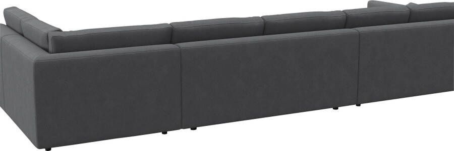 FLEXLUX Zithoek Lovane U-vorm comfortabel en comfortabel Zacht en zeer comfortabel grote zitdiepte op koudschuim inclusief sierkussen - Foto 4