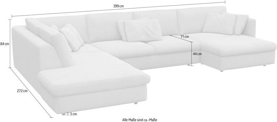 FLEXLUX Zithoek Lovane Zacht en zeer comfortabel grote zitdiepte op koudschuim inclusief sierkussen - Foto 4