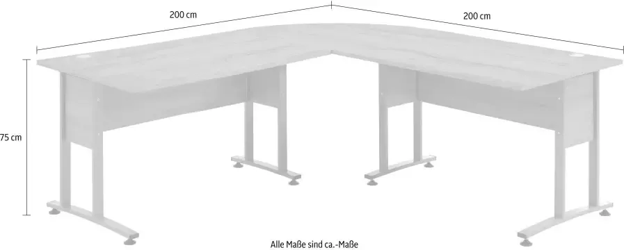 FMD Bureau 200 cm Bruin - Foto 3