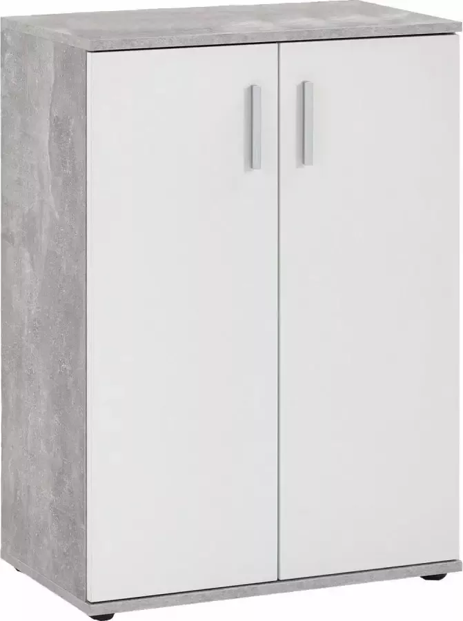 FMD Kast met 2 deuren wit en grijs - Foto 4