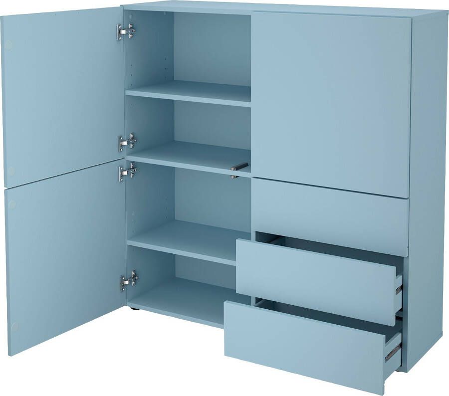 FMD Kast met 3 lades en 3 deuren 99x31 5x101 2 cm blauw - Foto 1