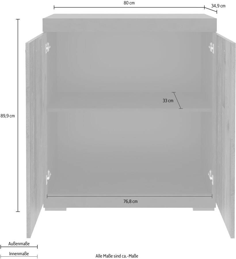 LuxeLivin' FMD Kast met 2 deuren 80x34 9x89 9 cm grijs en artisan eikenkleurig