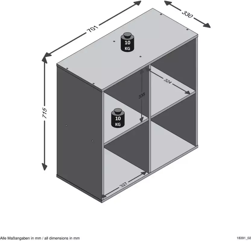 FMD Prolenta Premium Staande kast met 4 vakken wit - Foto 1