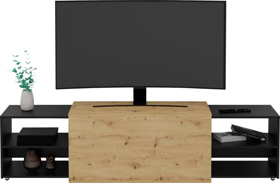 FMD -TV-meubel-194 5x39 9x49 2-cm-artisan-eiken-en-zwart - Foto 5