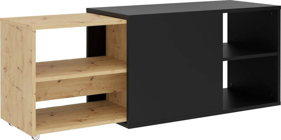 LuxeLivin' Tv-kast met 2 open vakken 133 5x39 9x49 2 cm zwart & artisan eiken - Foto 7