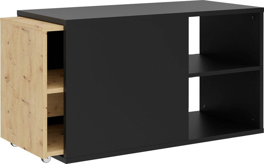 LuxeLivin' Tv-kast met 2 open vakken 133 5x39 9x49 2 cm zwart & artisan eiken - Foto 6