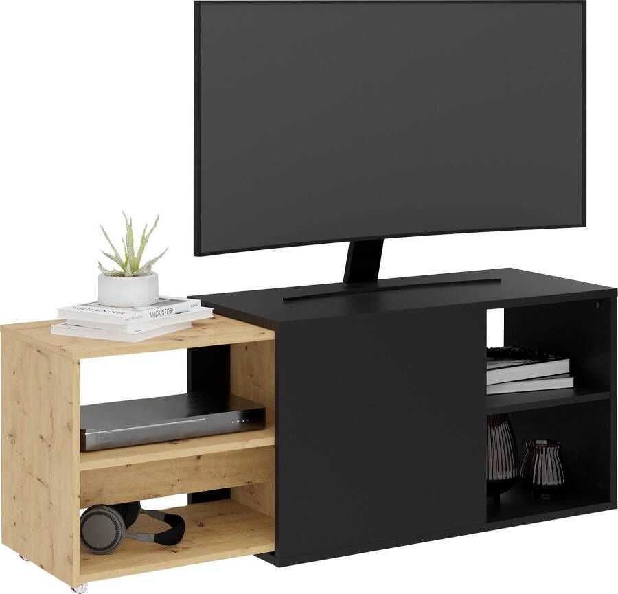 LuxeLivin' Tv-kast met 2 open vakken 133 5x39 9x49 2 cm zwart & artisan eiken - Foto 4