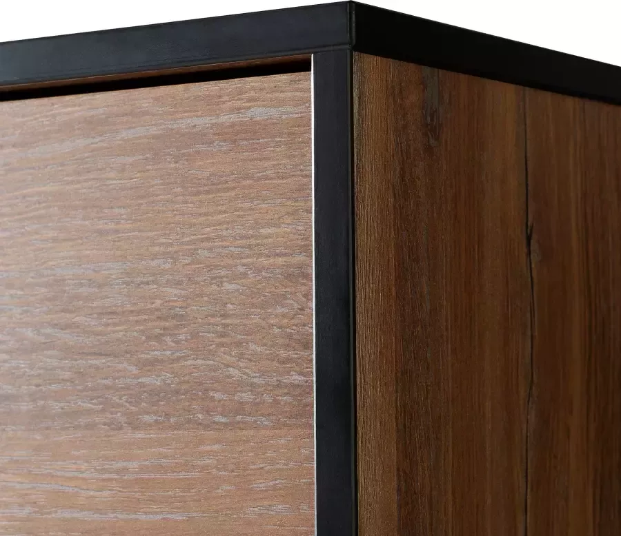 Cstore Dressoir 3 deuren 2 laden Eiken en zwart decor L 180.8 x D 42 x H 81.6 cm SEWILL - Foto 2