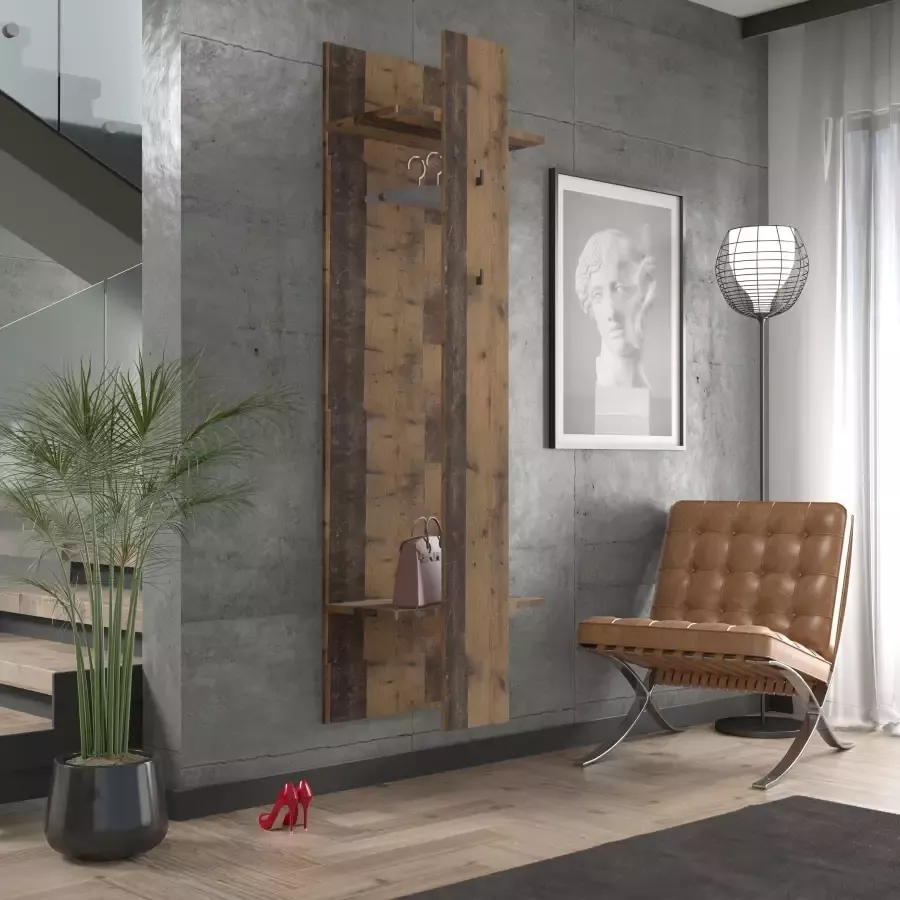 FORTE Kapstokpaneel Clif Breedte ca. 60 cm (4 stuks)