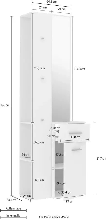 FORTE Kledingkast Lothal Breedte 64 2 cm - Foto 2