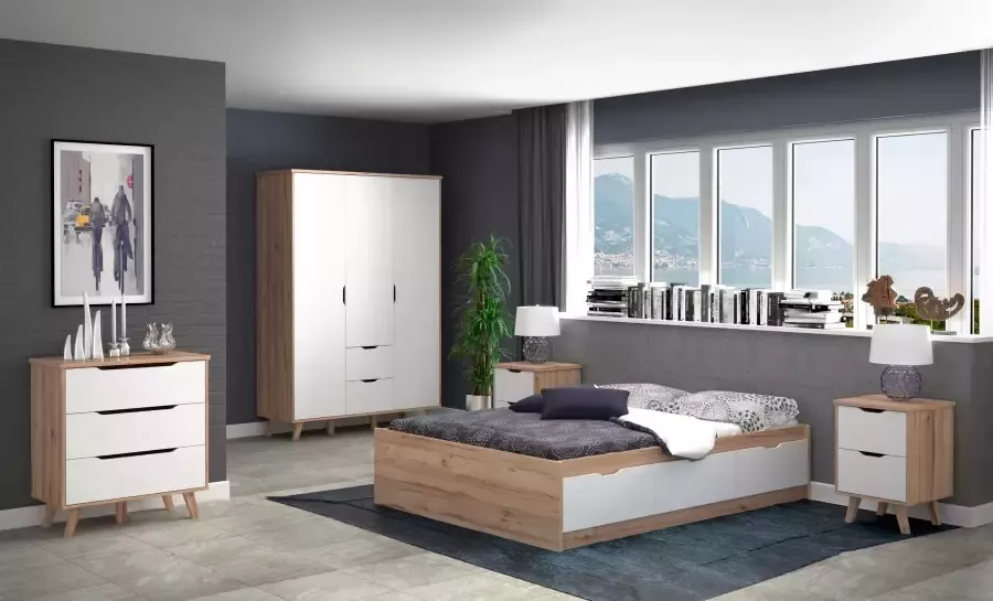 FORTE Ledikant met bergruimte Vankka veel opbergruimte Scandinavisch ontwerp - Foto 7