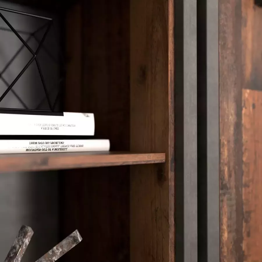 FORTE Ordnerrek Clif Boekenkast in industriële stijl hoogte 220 7 cm