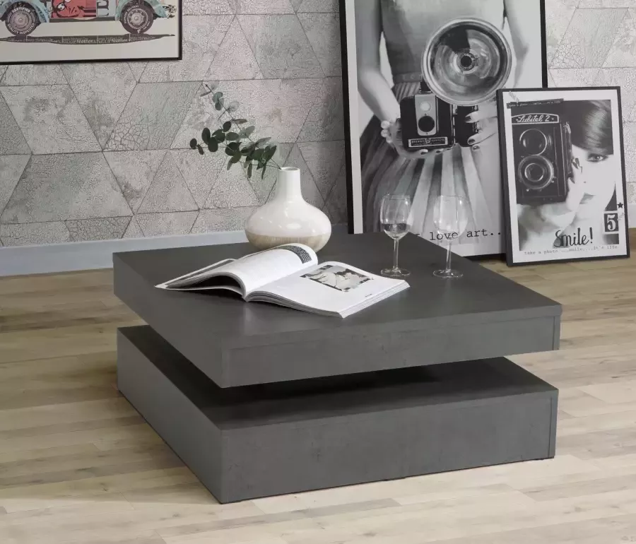 FORTE Salontafel met functie draaibaar tafelblad breedte ca. 78x78 cm - Foto 1