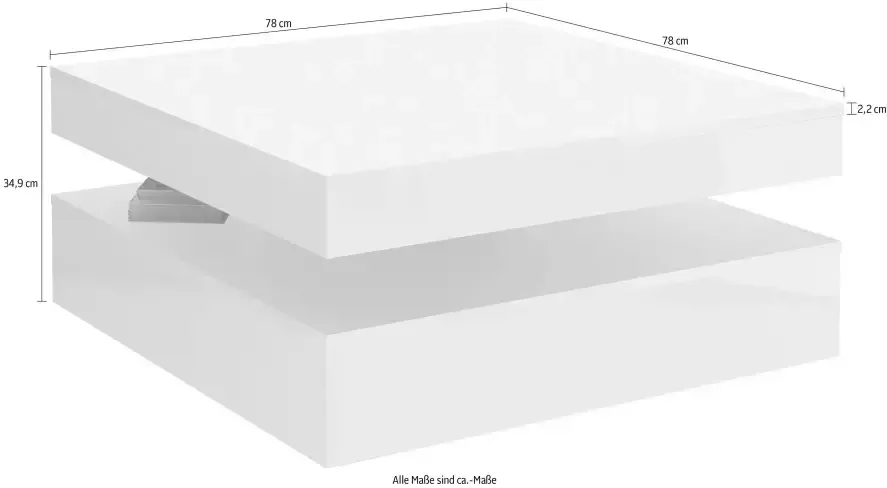 FORTE Salontafel met functie draaibaar tafelblad breedte ca. 78x78 cm - Foto 3