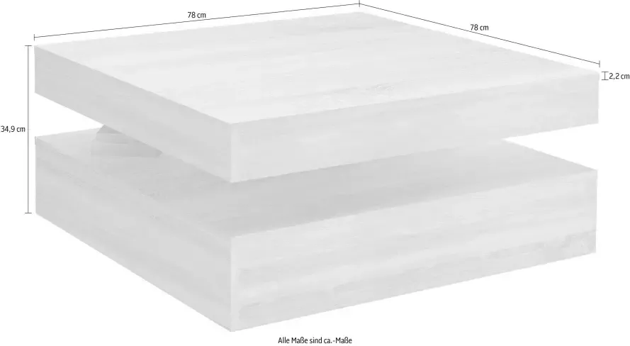 FORTE Salontafel met functie draaibaar tafelblad breedte ca. 78x78 cm - Foto 4