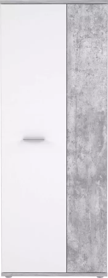 Merkloos Schoenenkast eigentijds stijleffect beton en mat wit L 69 cm - Foto 4