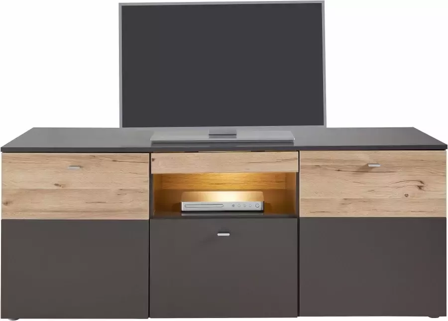 FORTE Tv-meubel Como TV-board LED-verlichting soft close opbergruimte 149 8 59 3 52 cm - Foto 2
