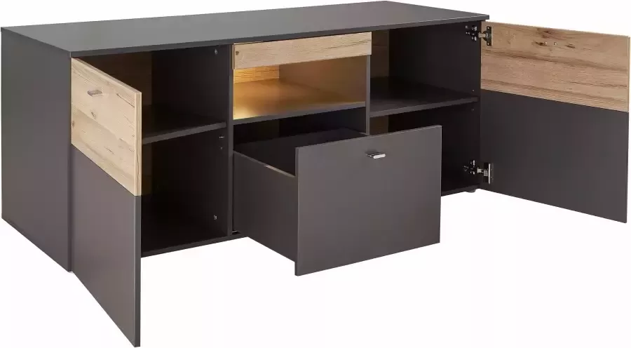 FORTE Tv-meubel Como TV-board LED-verlichting soft close opbergruimte 149 8 59 3 52 cm - Foto 10