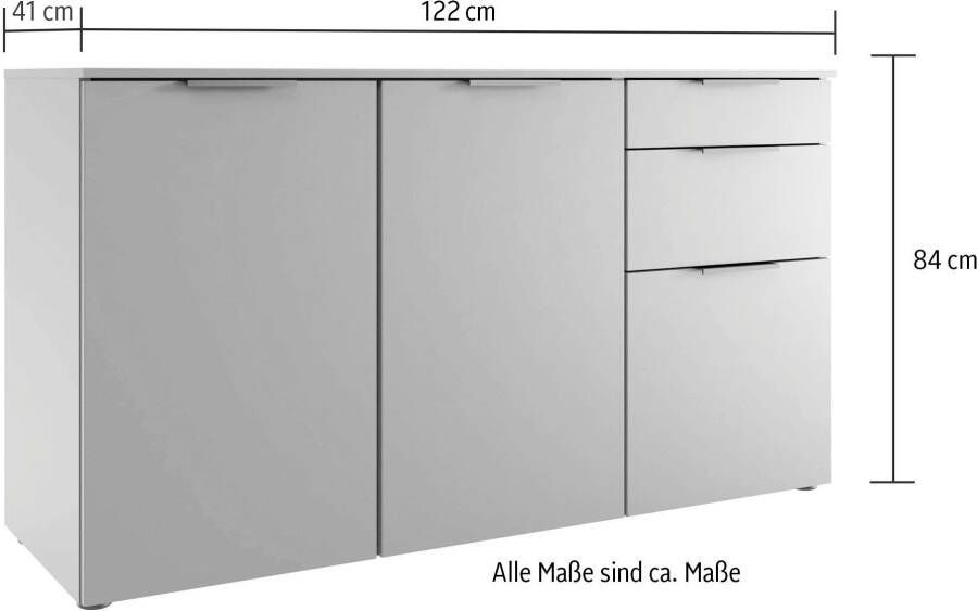 Wimex Kast met laden en deuren Level by fresh to go 3-deurs met 2 laden soft-close functie 122 cm breed 84 cm hoog - Foto 4