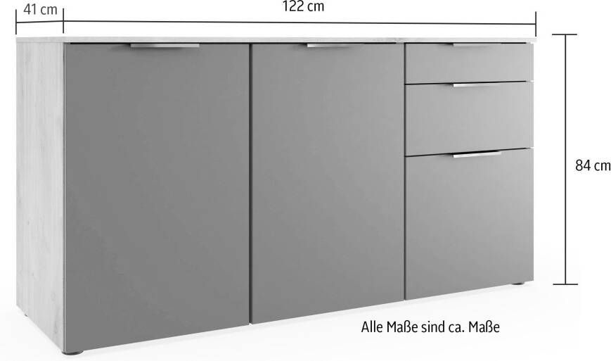 Wimex Kast met laden en deuren Level by fresh to go 3-deurs met 2 laden en soft-close functie 122 cm breed - Foto 4
