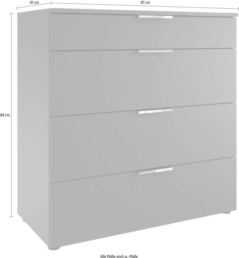 Wimex Ladekast Level by fresh to go 4 lades met soft-close functie 81 cm breed 84 cm hoog