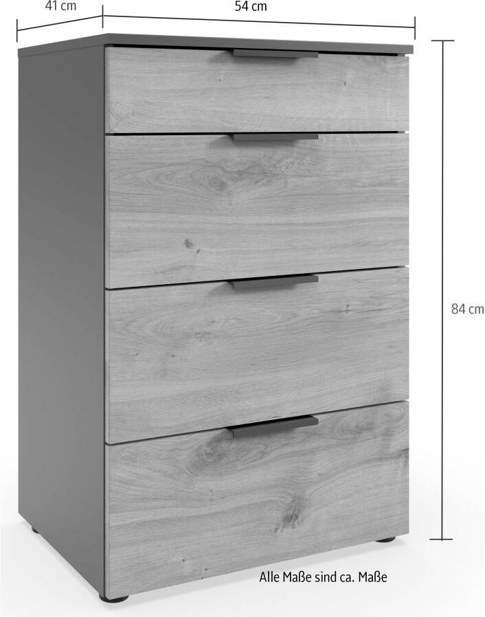 Wimex Ladekast Level by fresh to go 4 lades met soft-close functie 54 cm breed 84 cm hoog