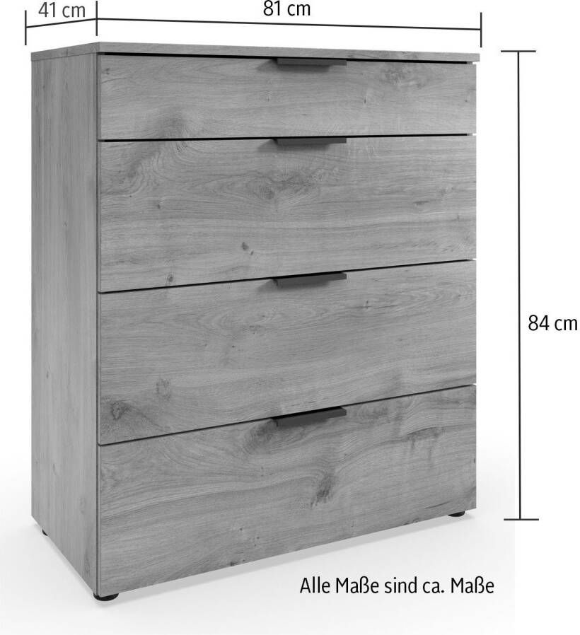 Wimex Ladekast Level by fresh to go 4 lades met soft-close functie 81 cm breed 84 cm hoog