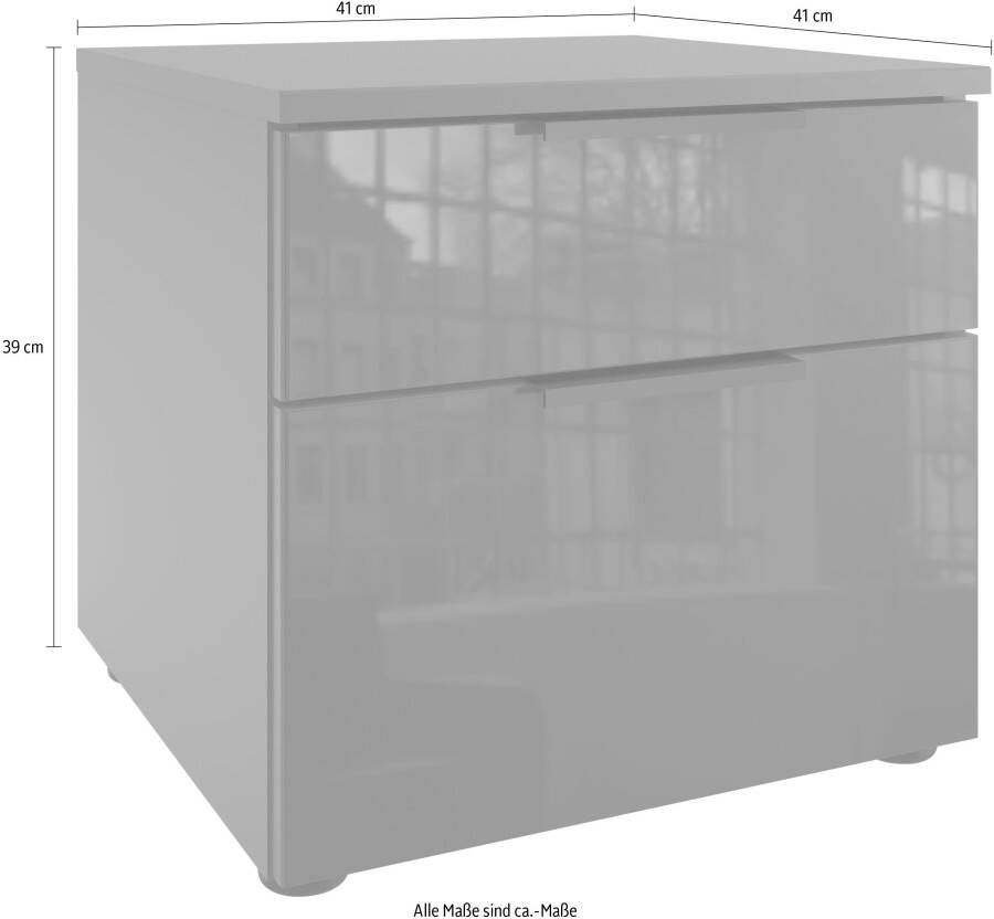Wimex Nachtkastje Level36 C by fresh to go Nachtkastje met glazen elementen aan de voorkant soft-close functie