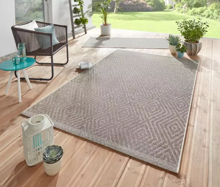 freundin Home Collection Vloerkleed Sea Geschikt voor binnen en buiten woonkamer balkon terras tuin slijtvast en gemakkelijk in onderhoud platweefsel