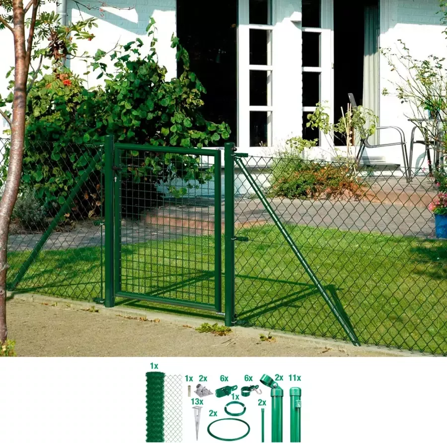GAH Alberts Draadgaasafrastering Hoogte: 80-200 cm totale lengte: 15-25 m met grondbussen (set)
