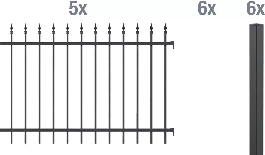 GAH Alberts Metalen hek Chaussee Hoogte: 100 en 120 cm totale lengte: 10 m om vast te schroeven (set) - Foto 5