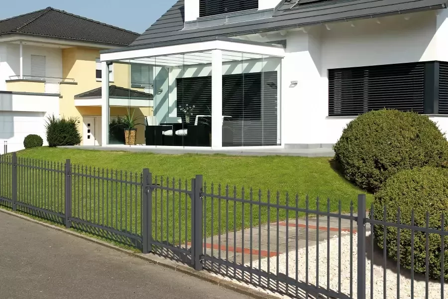 GAH Alberts Metalen hek Uitbreidingsset Chaussee Hoogte: 100 en 120 cm breedte: 200 cm om in beton te verankeren