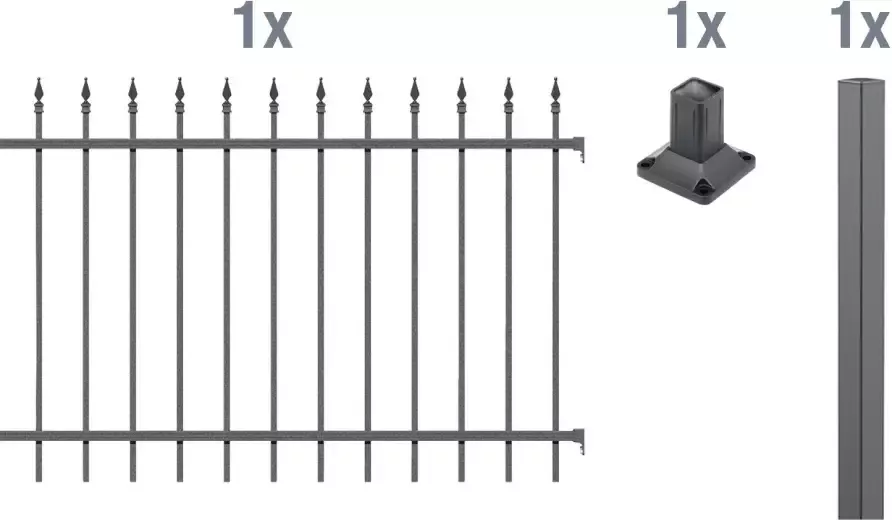 GAH Alberts Metalen hek Uitbreidingsset Chaussee Hoogte: 100 en 120 cm breedte: 200 cm om vast te schroeven - Foto 3