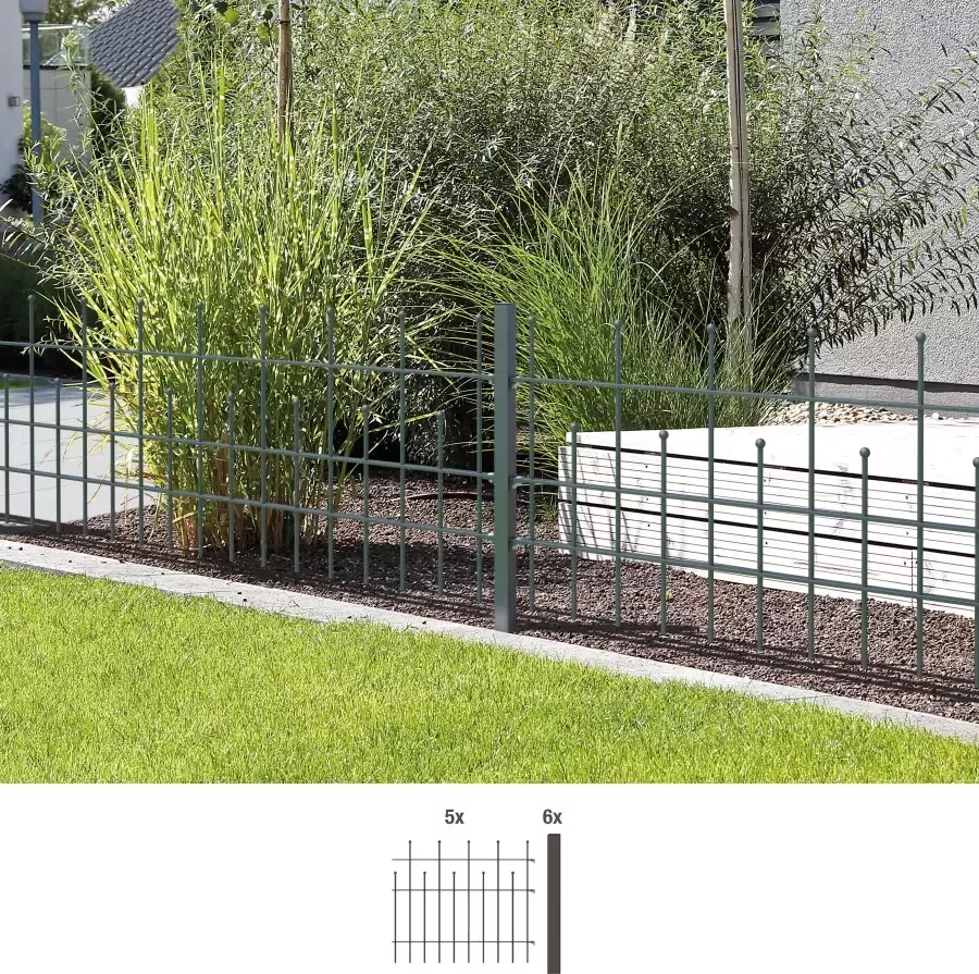 GAH Alberts Metalen hek Madrid Hoogte: 49 5 73 5 en 98 5 cm totale lengte: 10 m om vast te schroeven (set)